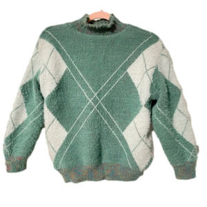 Women’s Heavy Nordic Fair Isle Ski Mock Neck Winter Sweater - Very warm❄️